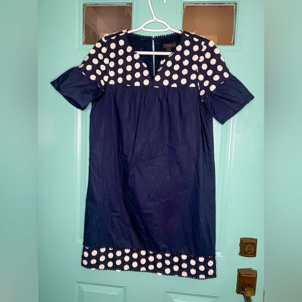 J. Crew Navy Dot Dress. Size 2.